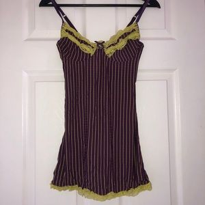 Fitted pinstripe chemise with underwire